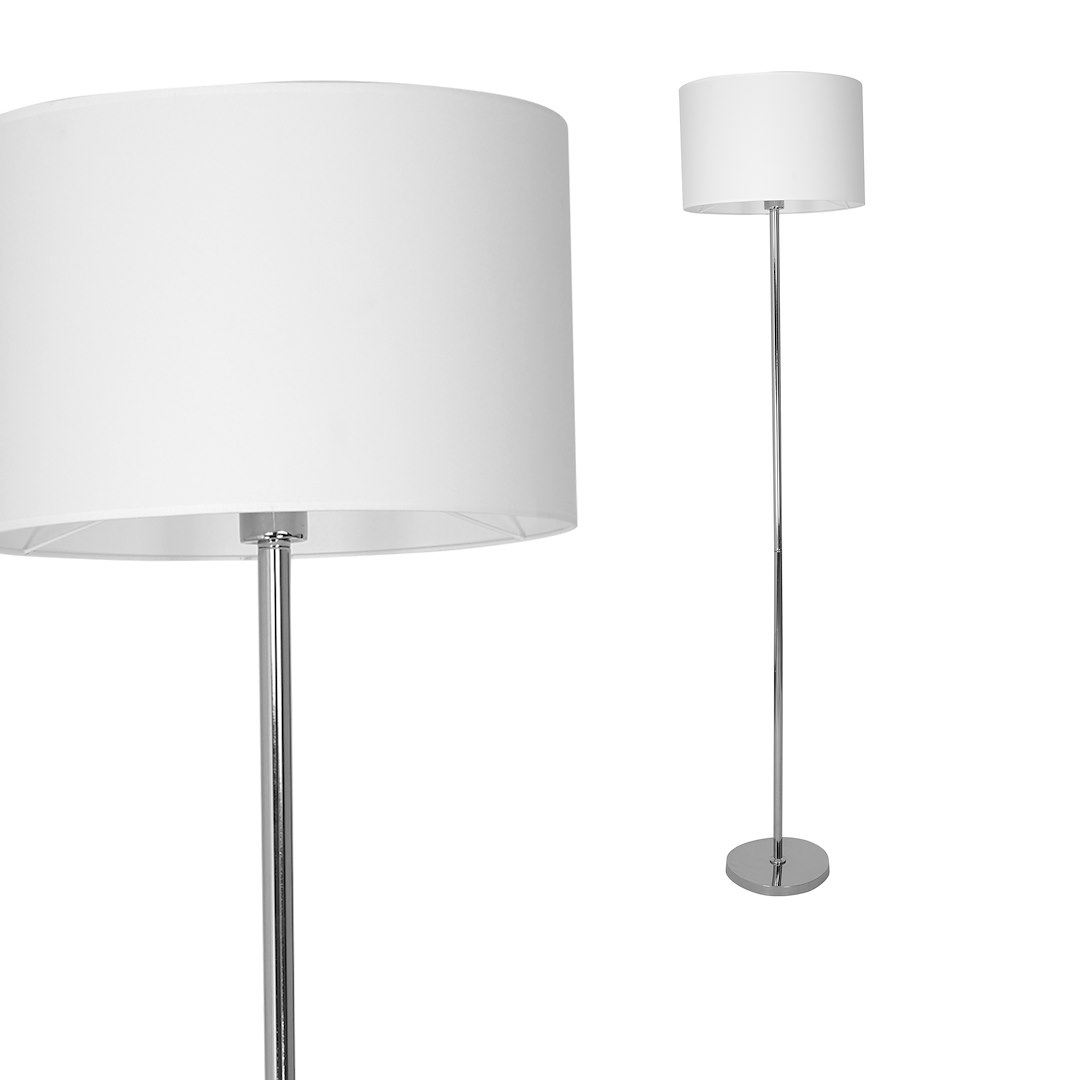 Lampa stojąca Casino 1xE27 Biały / Chrom Milagro