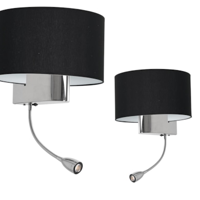 Kinkiet CASINO BLACK/CHROME 1xE27 + 1W LED