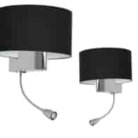 Kinkiet CASINO BLACK/CHROME 1xE27 + 1W LED