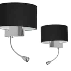 Kinkiet CASINO BLACK/CHROME 1xE27 + 1W LED
