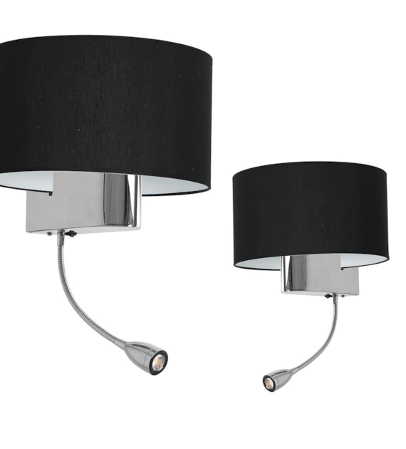 Kinkiet CASINO BLACK/CHROME 1xE27 + 1W LED