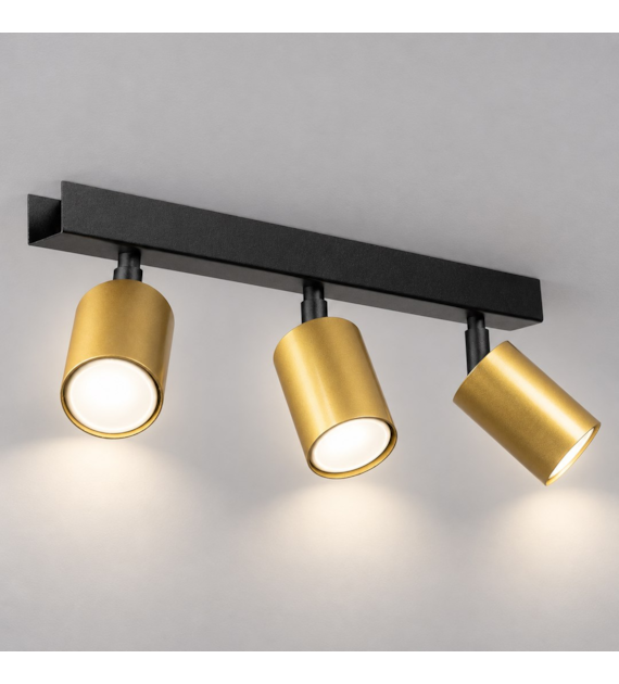 Lampa sufitowa Hudson 3xGU10 Czarno-Złoty