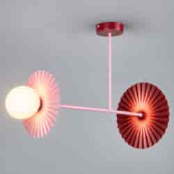 Lampa sufitowa Bloom 2xG9 Róż-burgund