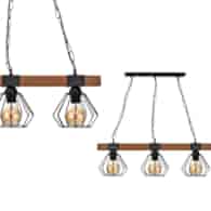 Lampa wisząca ULF BLACK/WOOD 3xE27