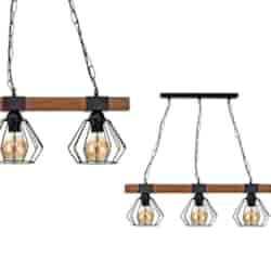 Lampa wisząca ULF BLACK/WOOD 3xE27