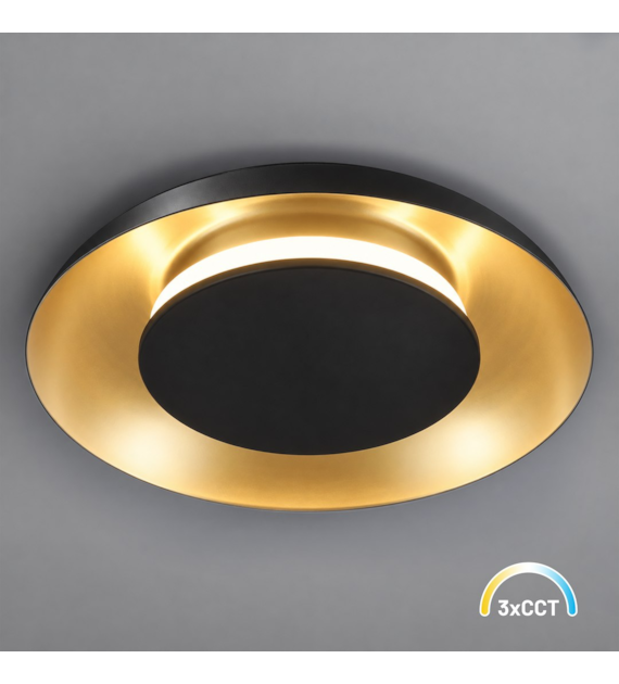 Lampa sufitowa Piattino 15W LED CCT Czarno-złoty
