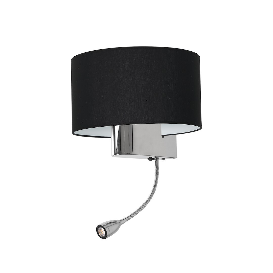 Kinkiet CASINO BLACK/CHROME 1xE27 + 1W LED Milagro — widok produktu