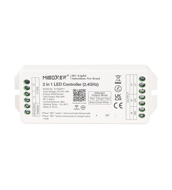 MI-LIGHT Kontroler 2w1 MONO/CCT 12-48VDC 20A FUT035P+