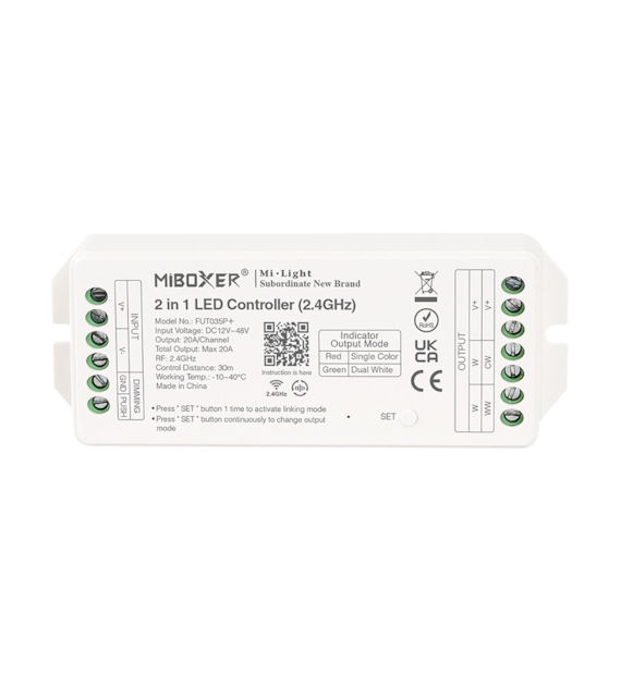 MI-LIGHT Kontroler 2w1 MONO/CCT 12-48VDC 20A FUT035P+