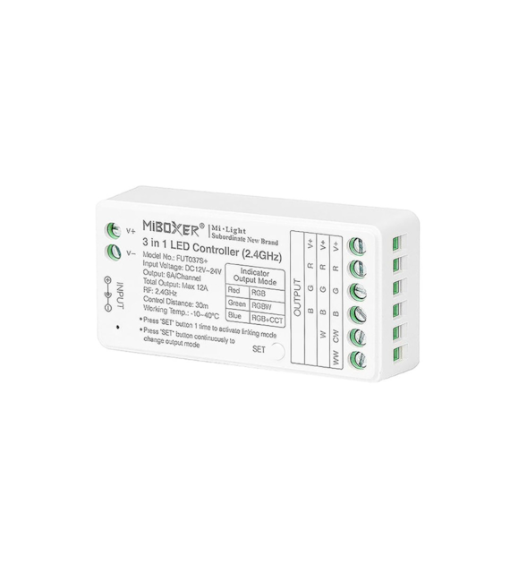 MI-LIGHT Kontroler SR5 5w1 RGB/CCT 12-24VDC 12A FUT037S+