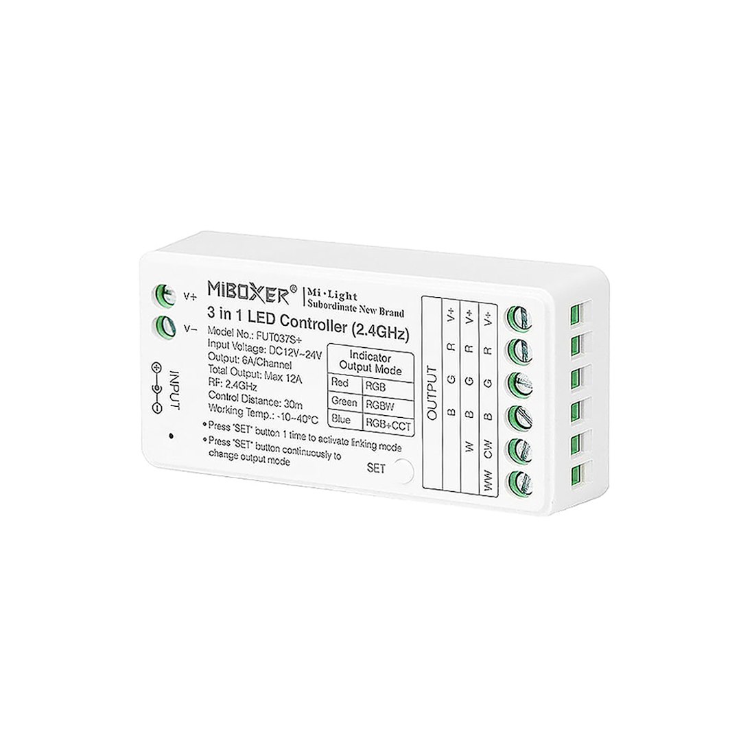 MI-LIGHT Kontroler 3w1 RGB/CCT 12-24VDC 12A FUT037S+