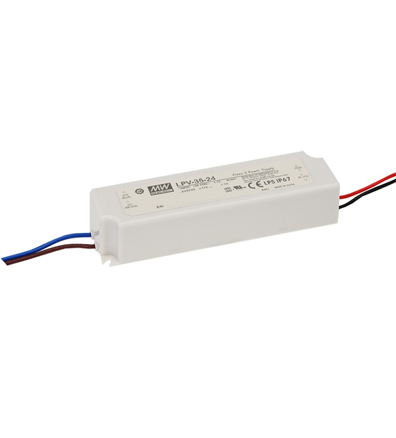 MEAN WELL LPV-35-24 Zasilacz impulsowy; LED; 36W; 24V; 1.5A; 90-264VAC; 127-370VDC; IP67