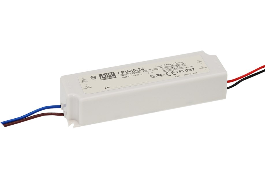 MEAN WELL Zasilacz impulsowy; LED; 36W; 24V; 1.5A; 90-264VAC; 127-370VDC; IP67