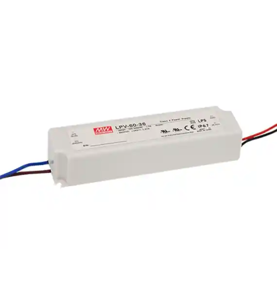 MEAN WELL LPV-60-24 Zasilacz impulsowy; LED; 60W; 24V; 2.5A; 90-264VAC; 127-370VDC; IP67
