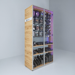 Stand Szafa Ekspozycyjna LED z Drzwiami Plex